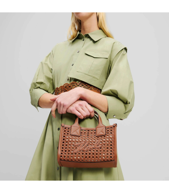 KARL LAGERFELD - PETIT SAC CABAS MARRON K/SKUARE