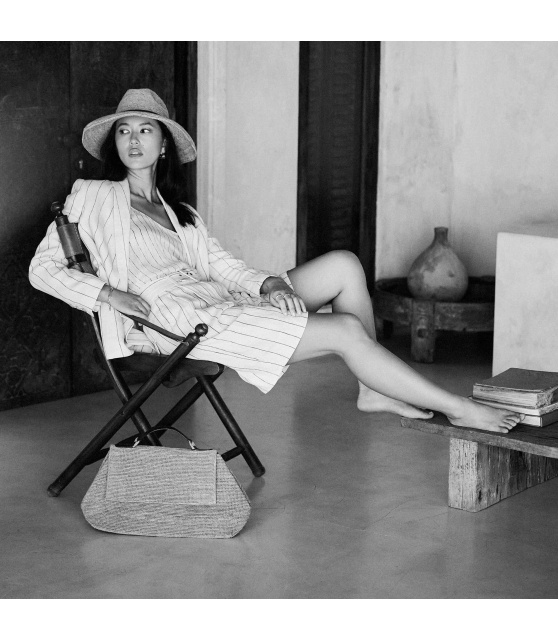 IBELIV - Sac LAHADY en raphia marron