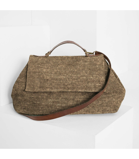 IBELIV - Sac LAHADY en raphia marron