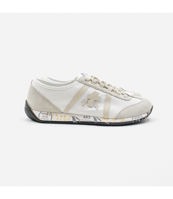 PREMIATA - Sneakers basses JACKYX blanc, beige, gris