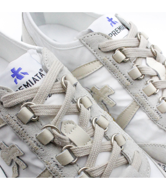 PREMIATA - Sneakers basses JACKYX blanc, beige, gris