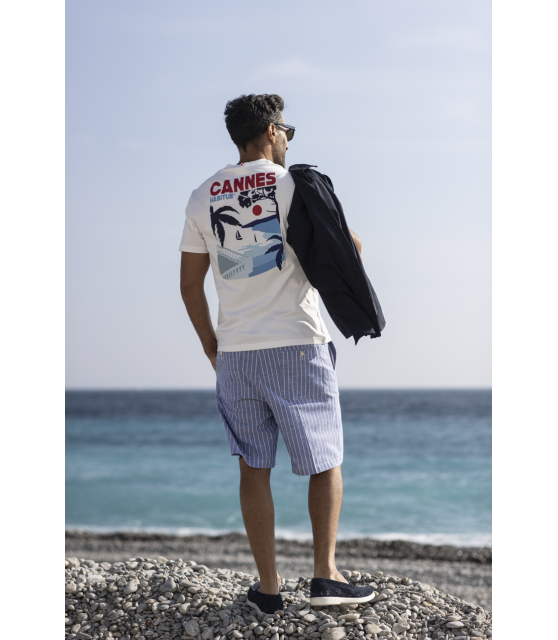 MC2 SAINT-BARTH - T-shirt blanc Cannes Habitué