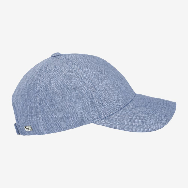 VARSITY - Casquette bleue en lin 2