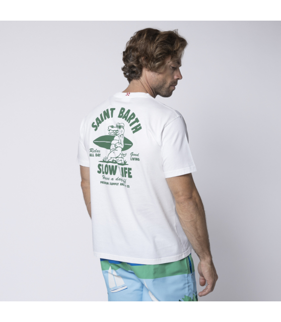 MC2 SAINT BARTH - T-shirt blanc Slow Life