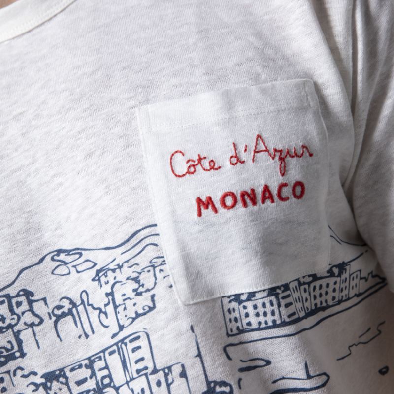 MC2 SAINT BARTH - T-shirt blanc Côte d'Azur Monaco en lin 2