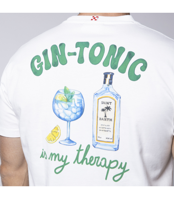 MC2 SAINT BARTH - T-shirt blanc Gin Tonic Therapy