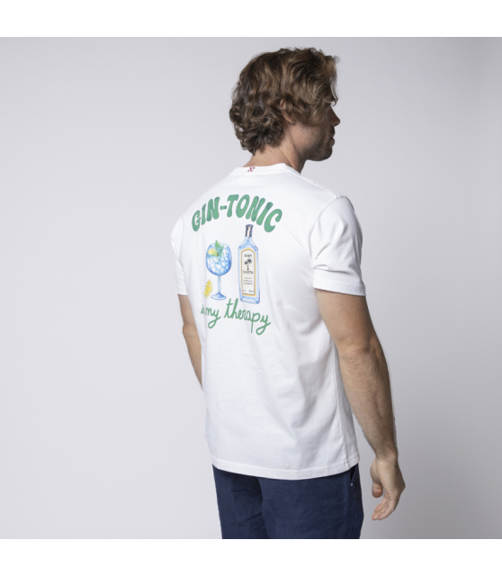 MC2 SAINT BARTH - T-shirt blanc Gin Tonic Therapy
