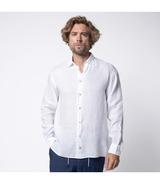 DUNCAN - Chemise blanche NISO en lin