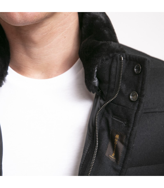 MooRER - Doudoune Fantoni noire col montant