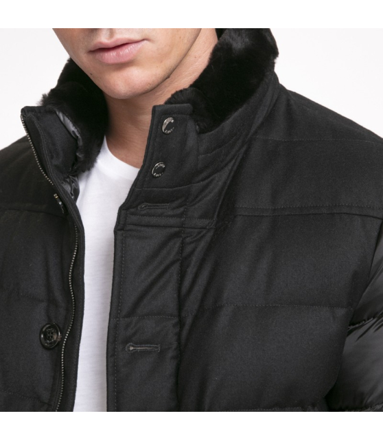 MooRER - Doudoune Fantoni noire col montant