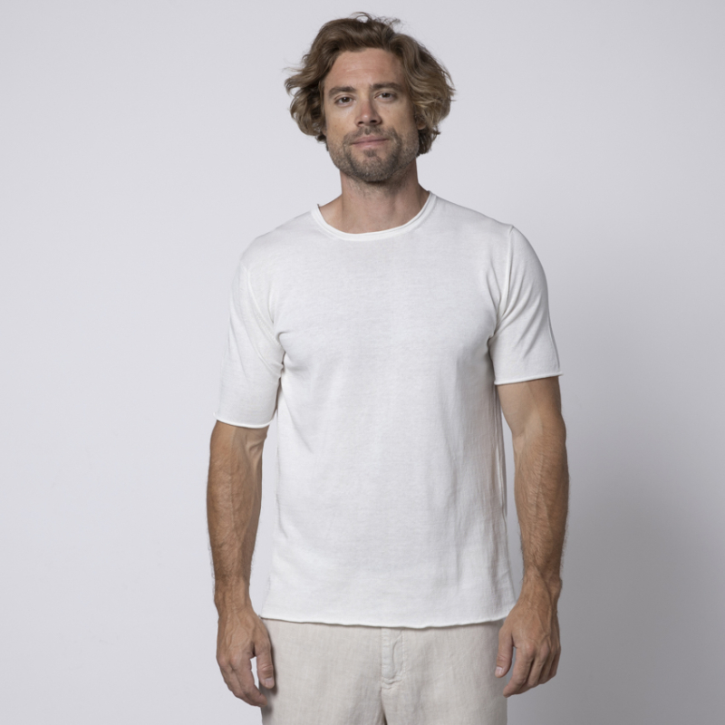 DUNCAN - T-shirt blanc à col rond