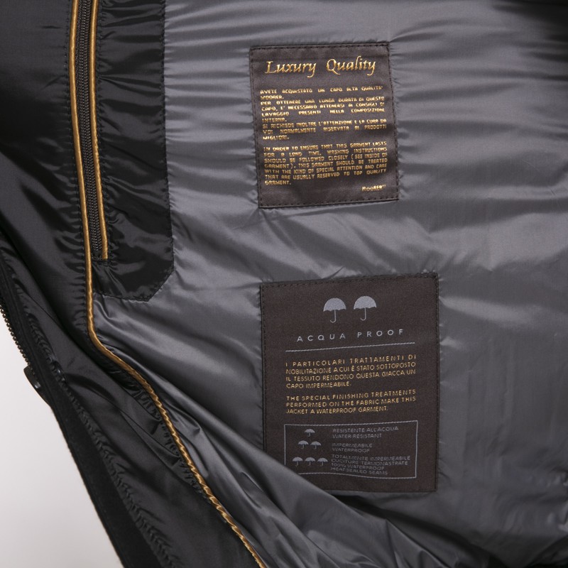 MooRER - Doudoune Fantoni noire col montant