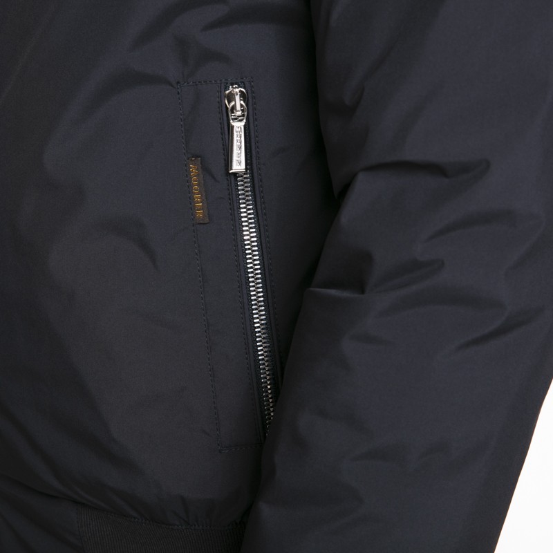 MooRER - Blouson Oniro bleu marine à capuche