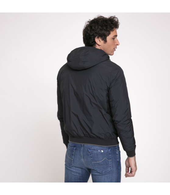MooRER - Blouson Oniro bleu marine à capuche