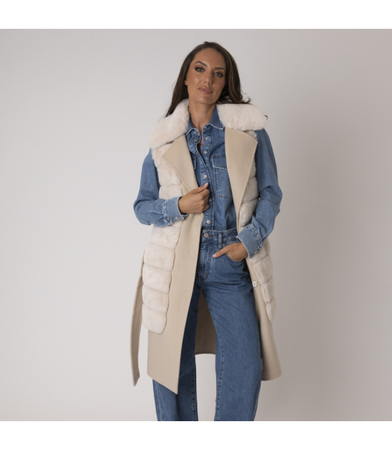 DUNCAN - Gilet crème sans manches en laine