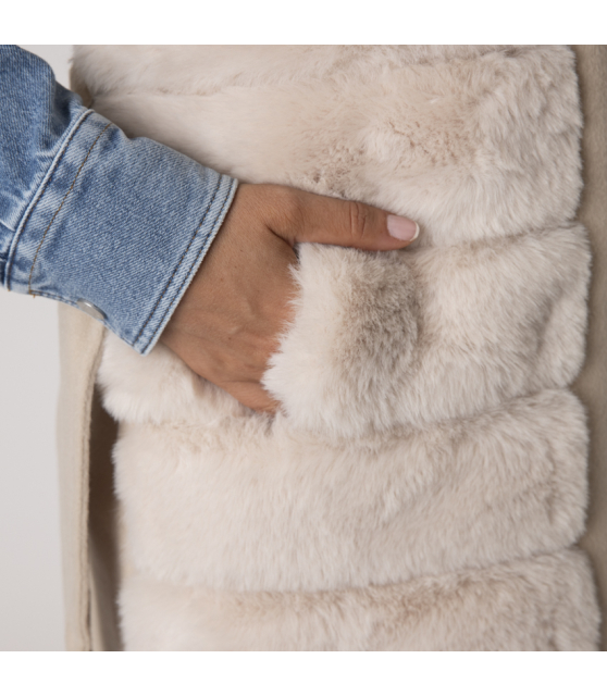 DUNCAN - Gilet crème sans manches en laine