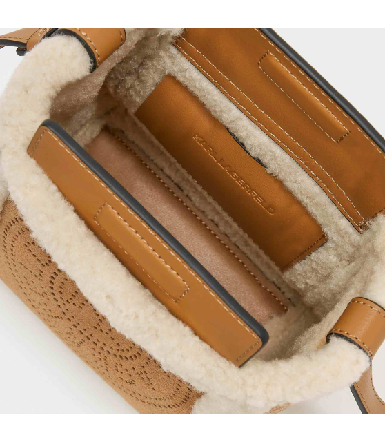 KARL LAGERFELD - PETIT SAC SEAU EN SHEARLING K/CIRCLE