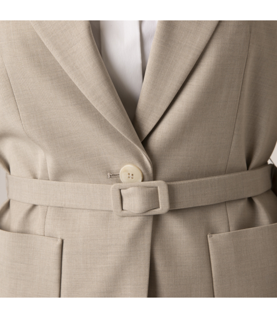 MARC CAIN - Blazer beige avec ceinture à nouer