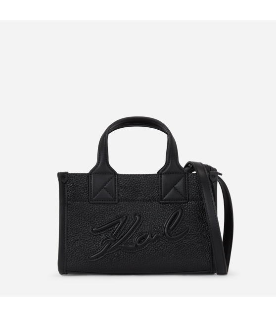 KARL LAGERFELD - PETIT SAC NOIR K/SUARE CUIR GRAINÉ