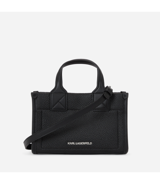 KARL LAGERFELD - PETIT SAC NOIR K/SUARE CUIR GRAINÉ