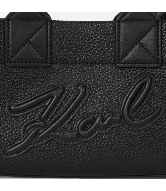 KARL LAGERFELD - PETIT SAC NOIR K/SUARE CUIR GRAINÉ