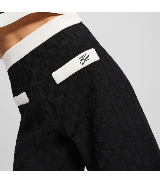 KARL LAGERFELD - PANTALON EN MAILLE AVEC LISERÉS CONTRASTÉS