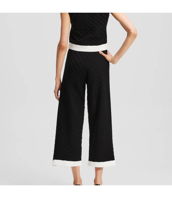 KARL LAGERFELD - PANTALON EN MAILLE AVEC LISERÉS CONTRASTÉS