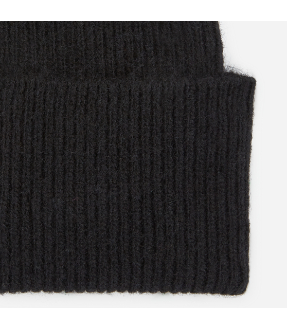 KARL LAGERFELD - Bonnet noir en crochet K/SIGNATURE