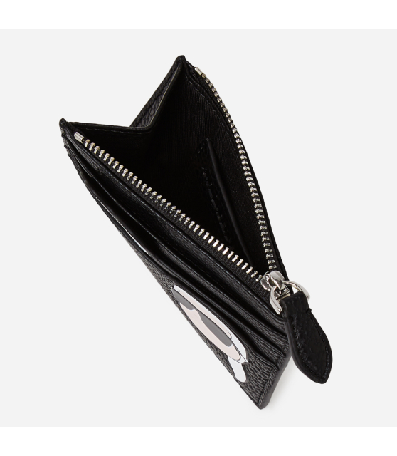KARL LAGERFELD - Porte-cartes noir grainé IKON