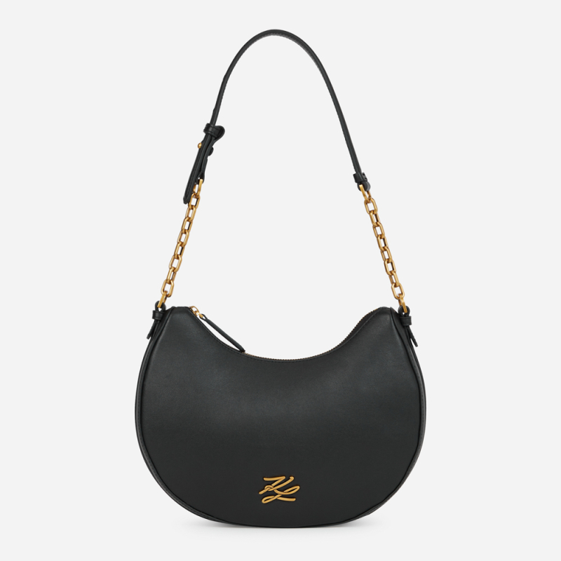 KARL LAGERFELD - Sac lune noir K/AUTOGRAPH taille moyenne