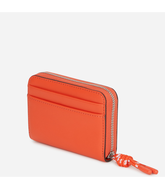 KARL LAGERFELD - PETIT PORTEFEUILLE ZIPPÉ ORANGE