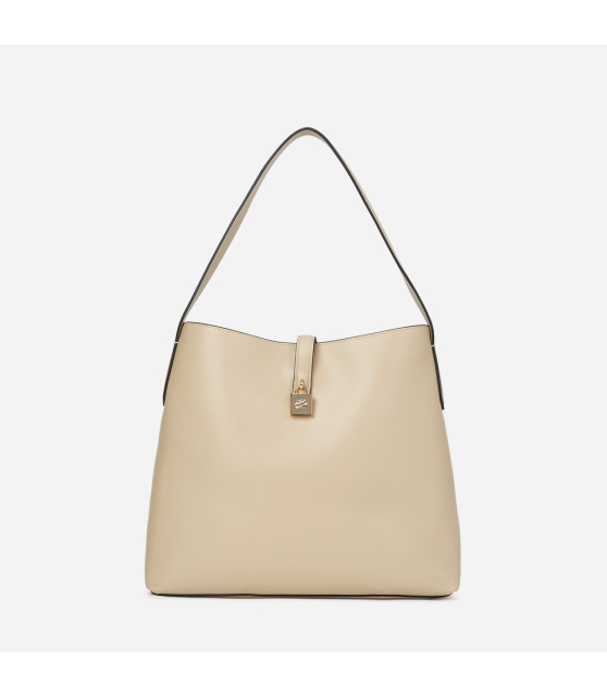 KARL LAGERFELD - Sac besace beige avec cadenas K/AUTOGRAPH