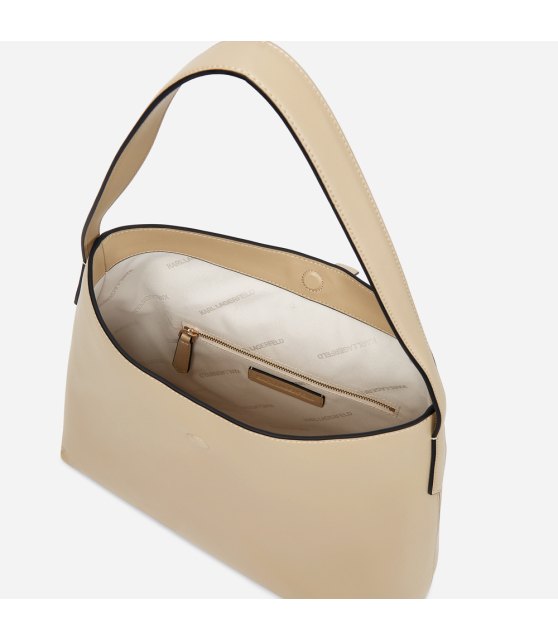 KARL LAGERFELD - Sac besace beige avec cadenas K/AUTOGRAPH