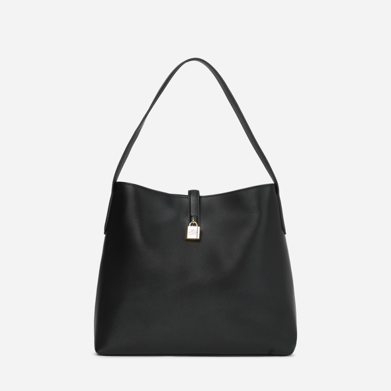 KARL LAGERFELD - Sac besace noir avec cadenas K/AUTOGRAPH