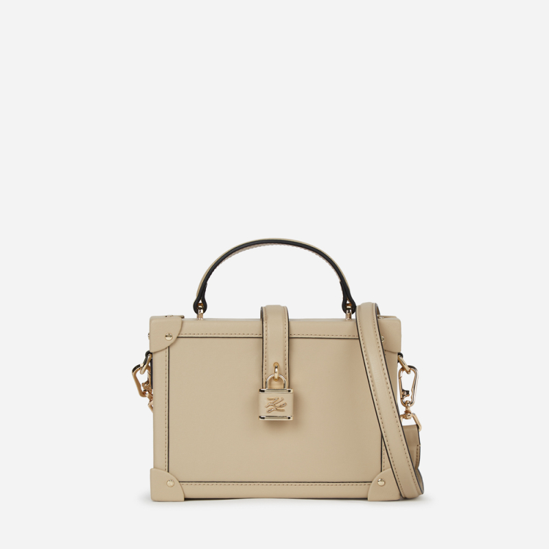KARL LAGERFELD - Sacoche beige avec cadenas K/AUTOGRAPH
