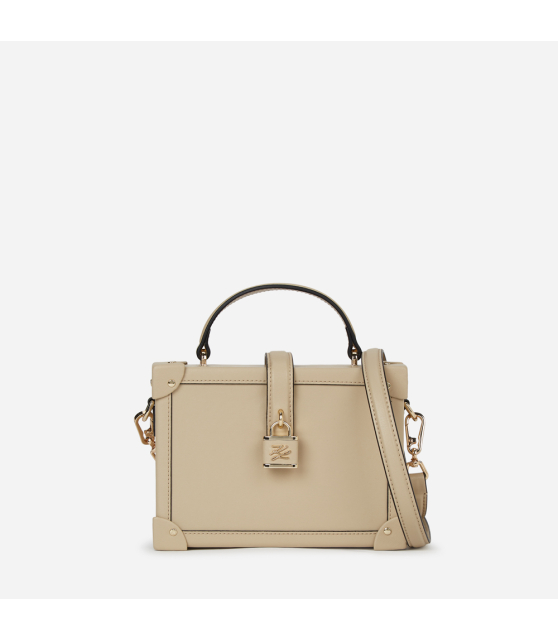 KARL LAGERFELD - Sacoche beige avec cadenas K/AUTOGRAPH