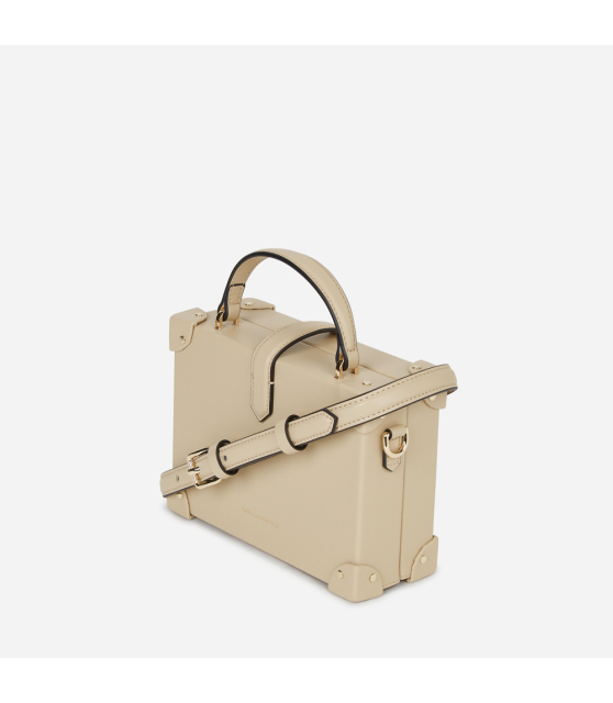 KARL LAGERFELD - Sacoche beige avec cadenas K/AUTOGRAPH