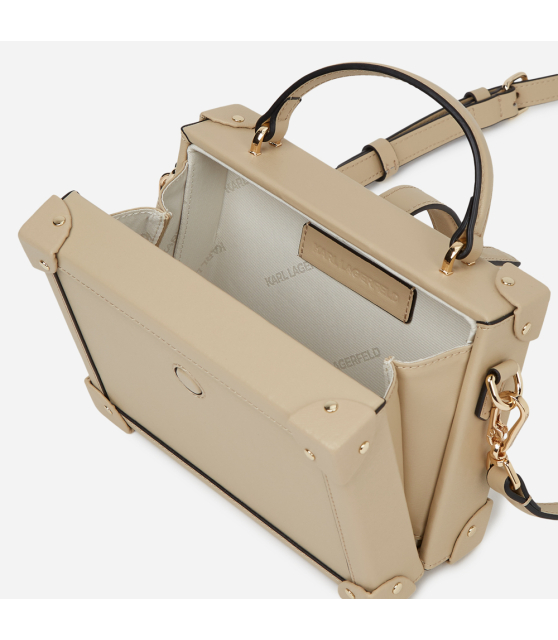 KARL LAGERFELD - Sacoche beige avec cadenas K/AUTOGRAPH
