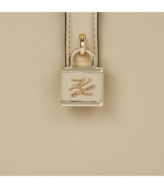 KARL LAGERFELD - Sacoche beige avec cadenas K/AUTOGRAPH
