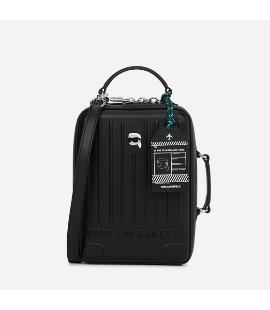 KARL LAGERFELD - Sac bandoulière noir valise Ikon