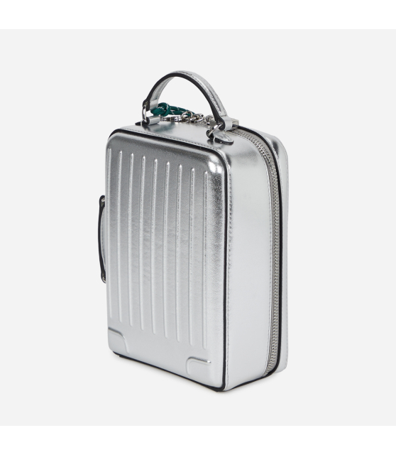 KARL LAGERFELD - Sac bandoulière argenté valise Ikon