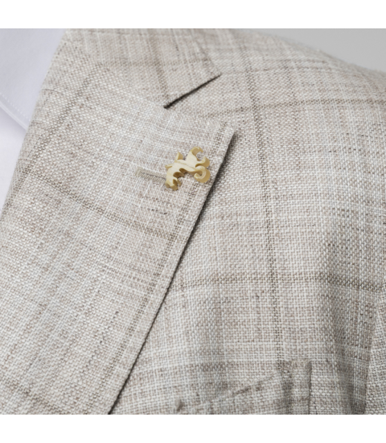 TOMBOLINI - Veste beige à micro-carreaux