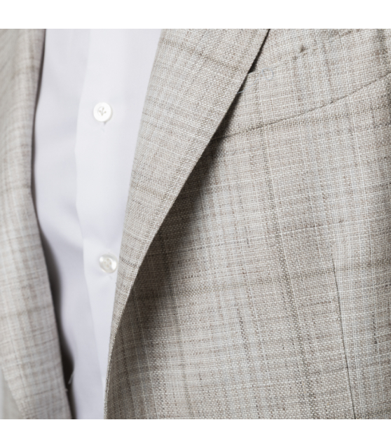 TOMBOLINI - Veste beige à micro-carreaux