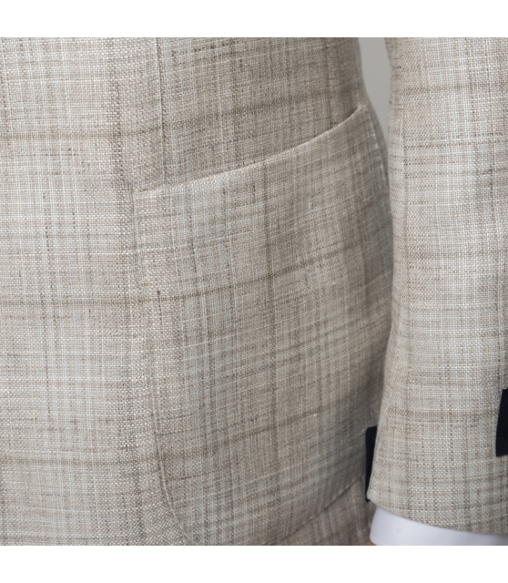 TOMBOLINI - Veste beige à micro-carreaux