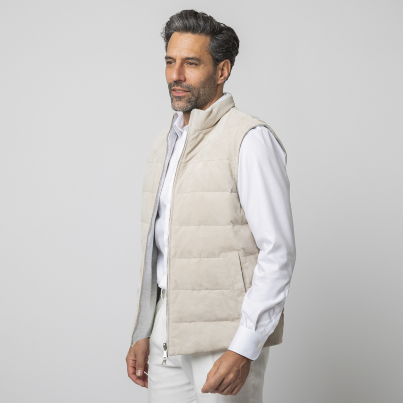 ELEVENTY - Gilet réversible beige et gris 2