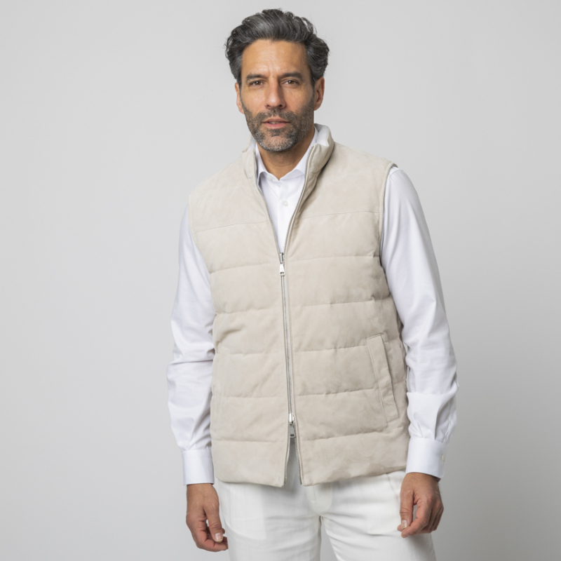 ELEVENTY - Gilet réversible beige et gris