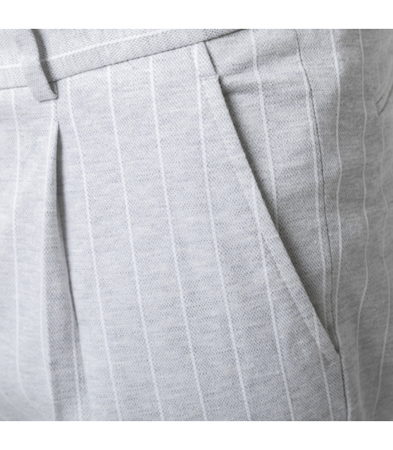 GRAN SASSO - Pantalon gris à pinces et rayures