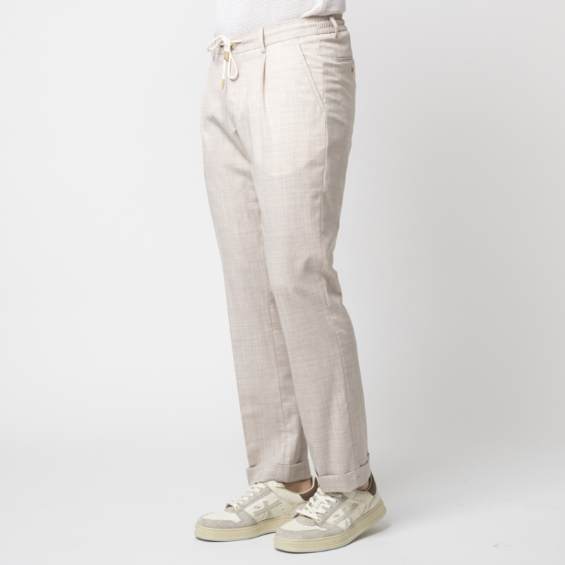 GRAN SASSO - Pantalon beige à pinces chiné 2