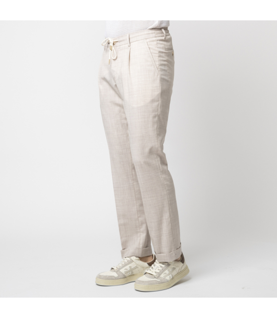 GRAN SASSO - Pantalon beige à pinces chiné