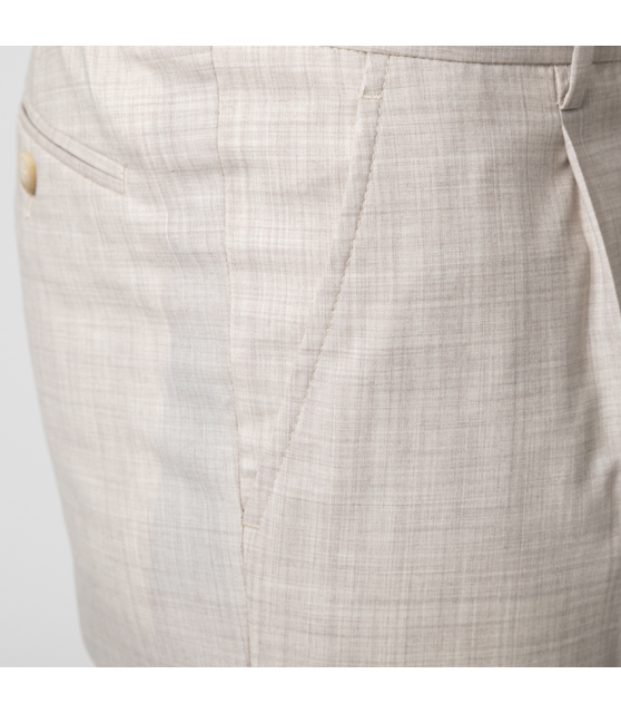 GRAN SASSO - Pantalon beige à pinces chiné